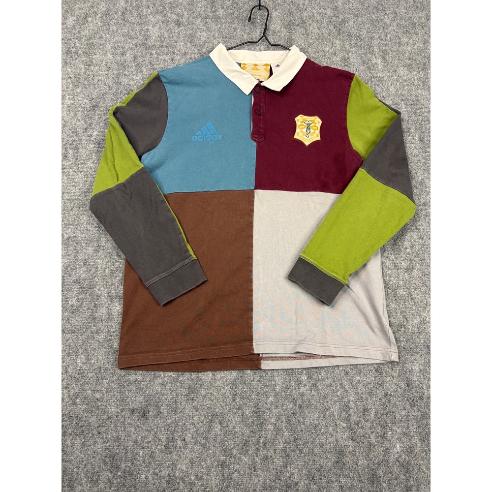 Adidas Harlequin FC 150 Years Rugby Shirt Mens XL Colorblock Long Sleeve Polo